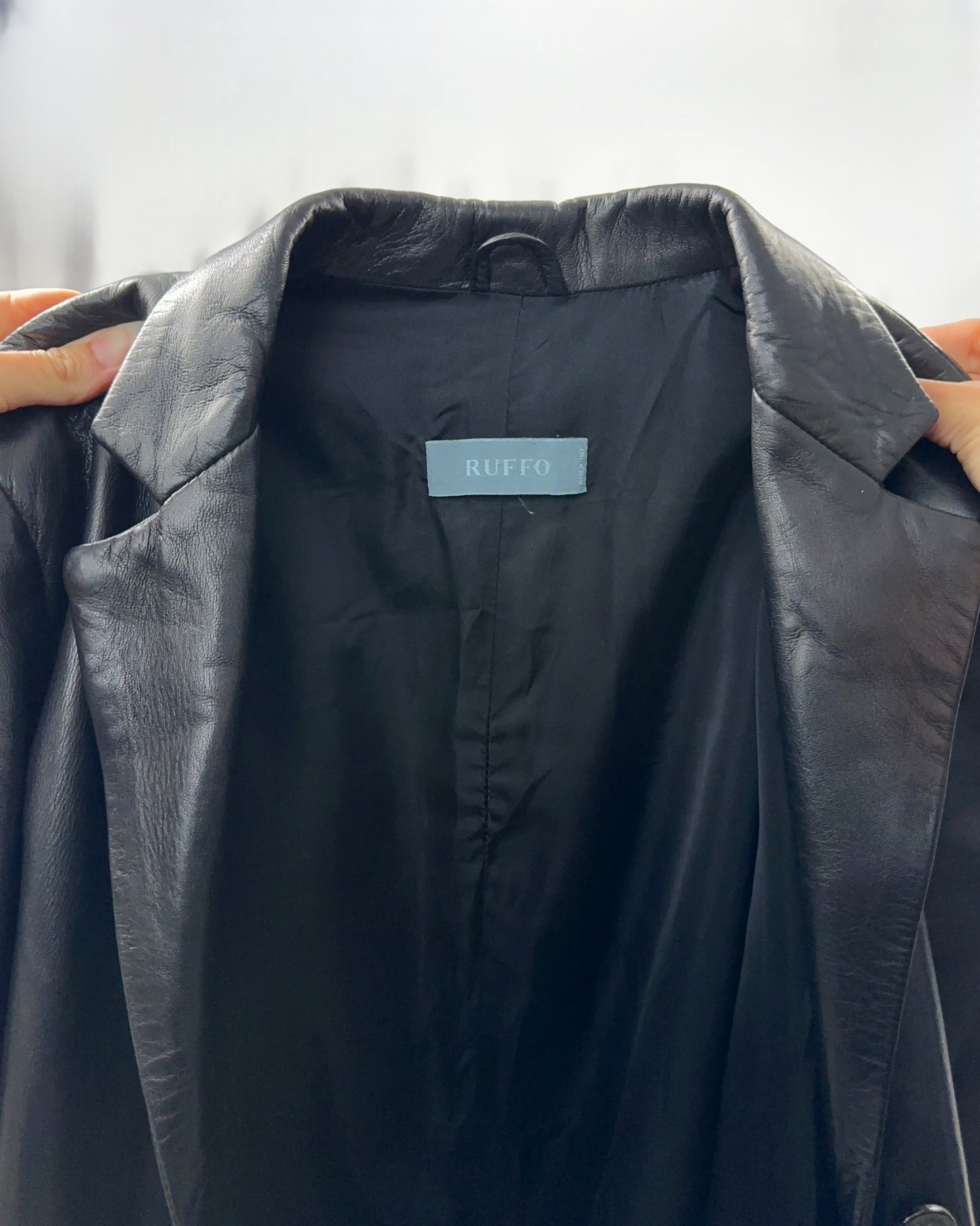 Trench lunghissimo RUFFO in vera pelle