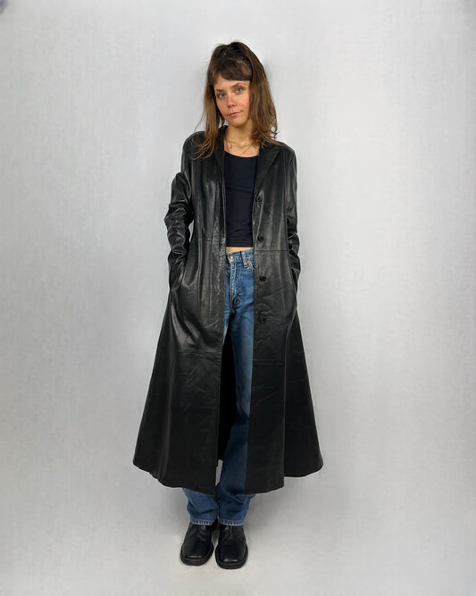 Trench lunghissimo RUFFO in vera pelle