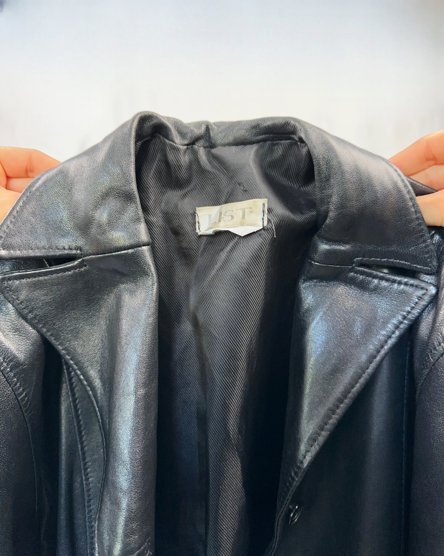 Trench minimal in vera pelle