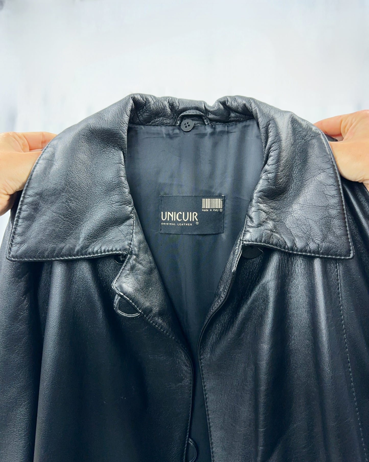 Trench morbido in vera pelle