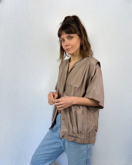 Camicia bomberina in pura seta Golden Gate