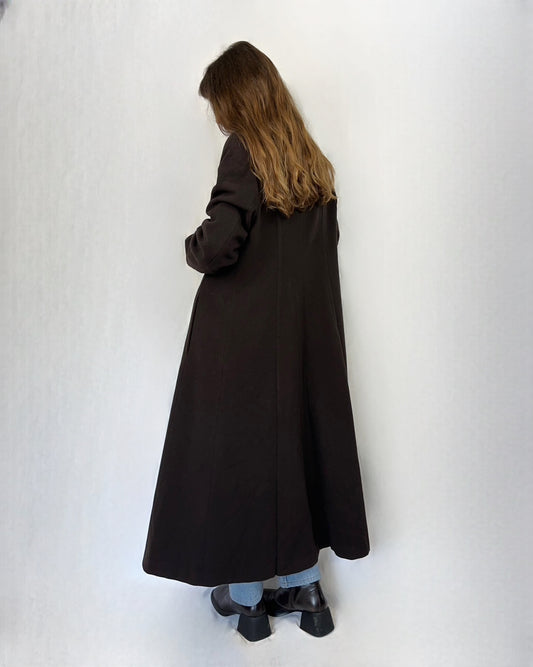 Cappotto cioccolato in lana e cashmere