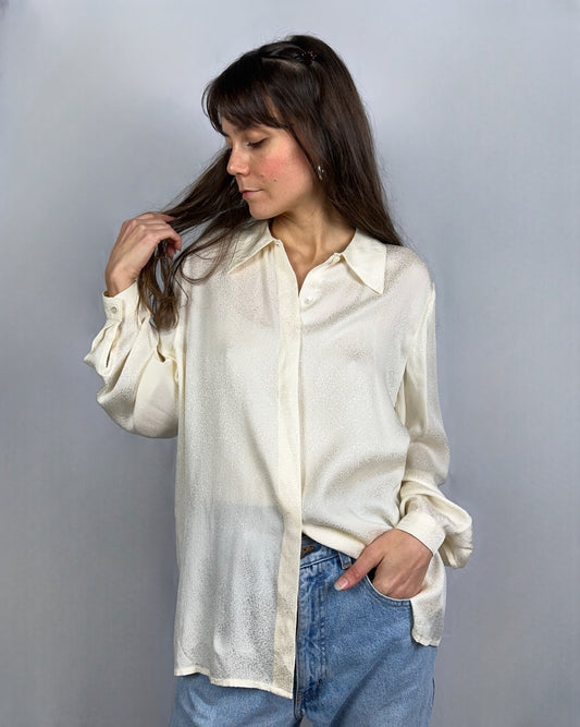 Camicia luminosa in pura seta