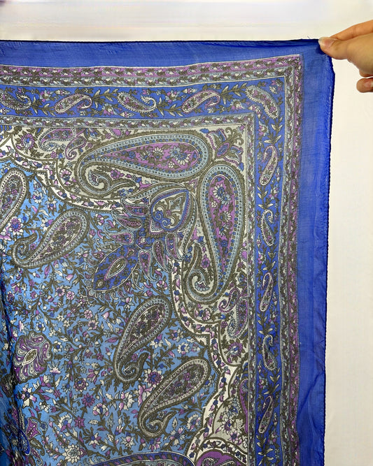 Foulard in pura seta blu