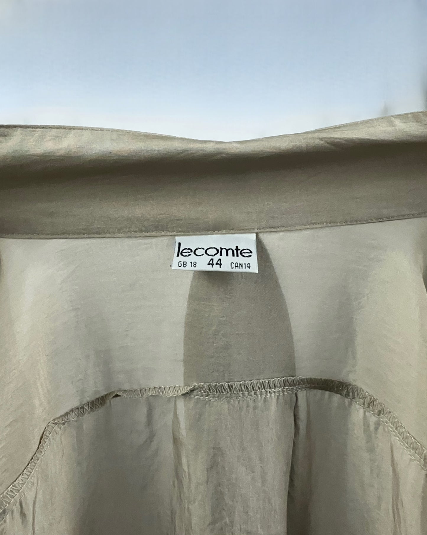 Camicia beige in pura seta