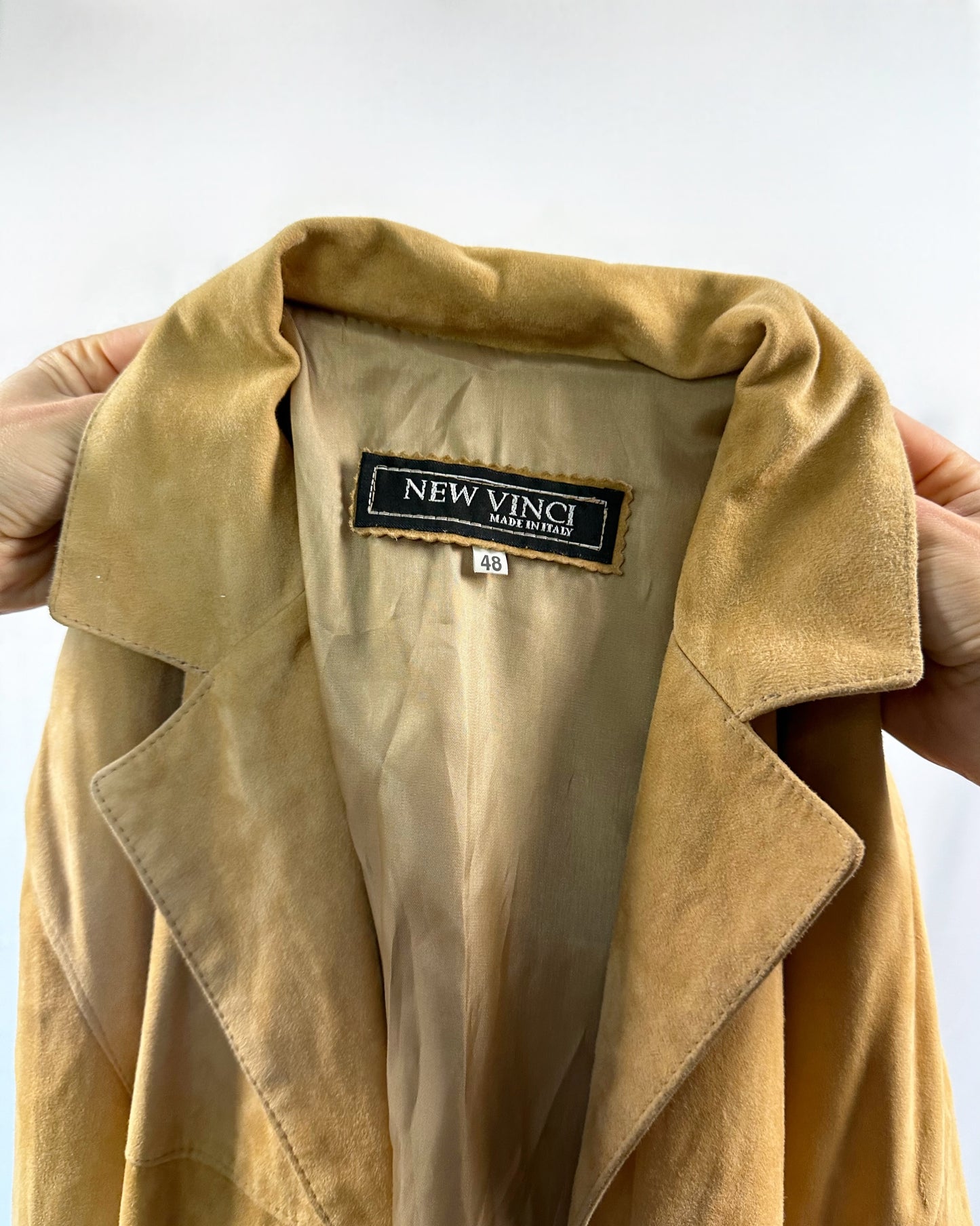Giacca in suede albicocca
