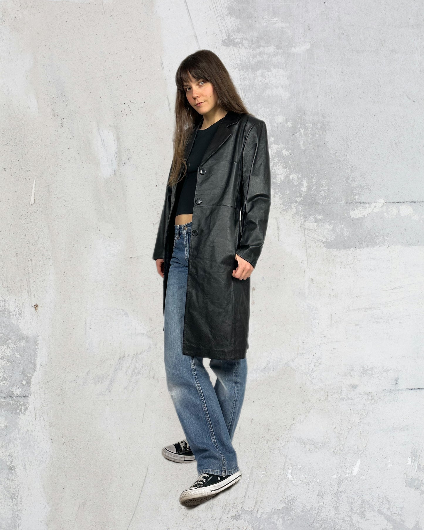 Trench in vera pelle