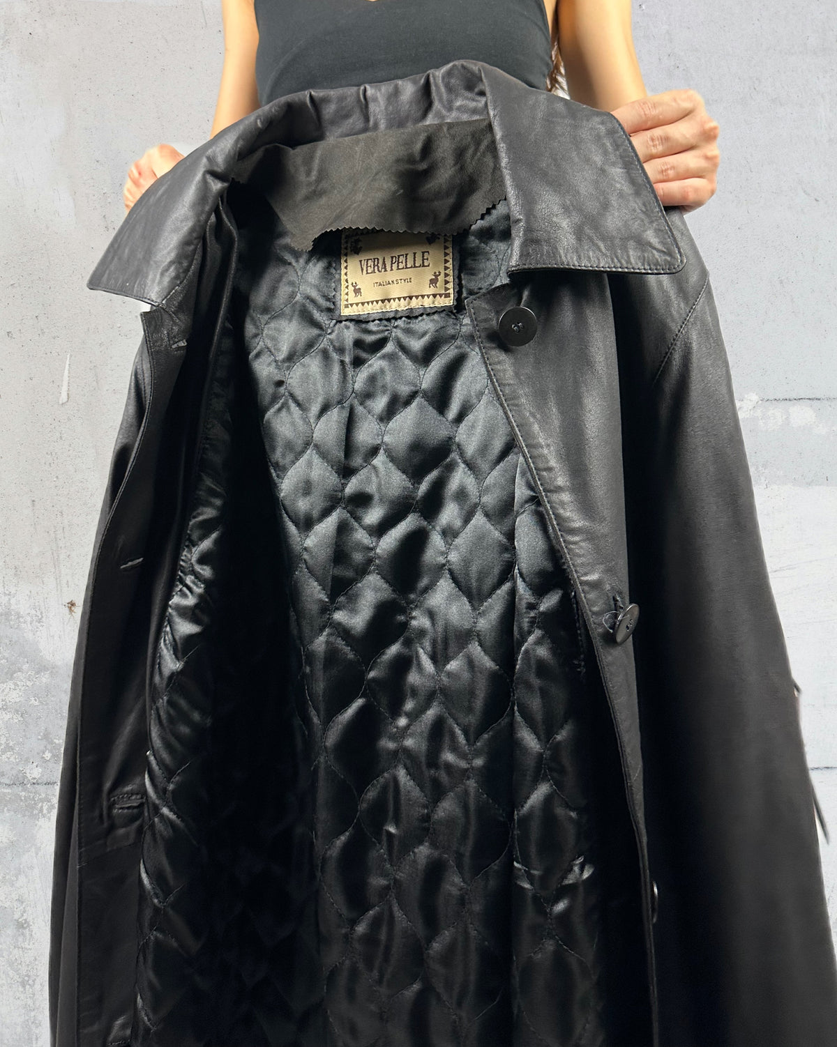 Maxi trench in pelle