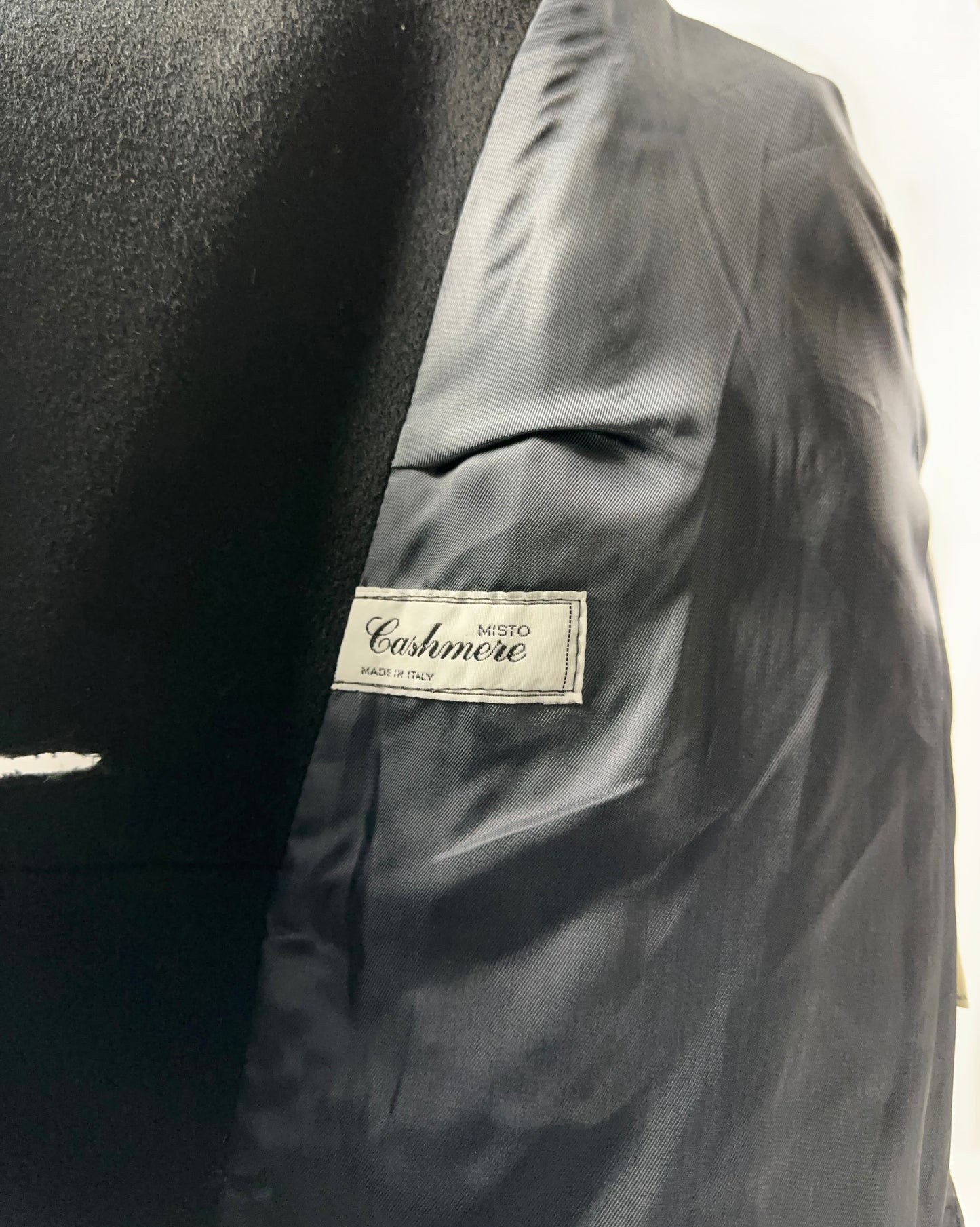 Cappotto nero in lana e cashmere