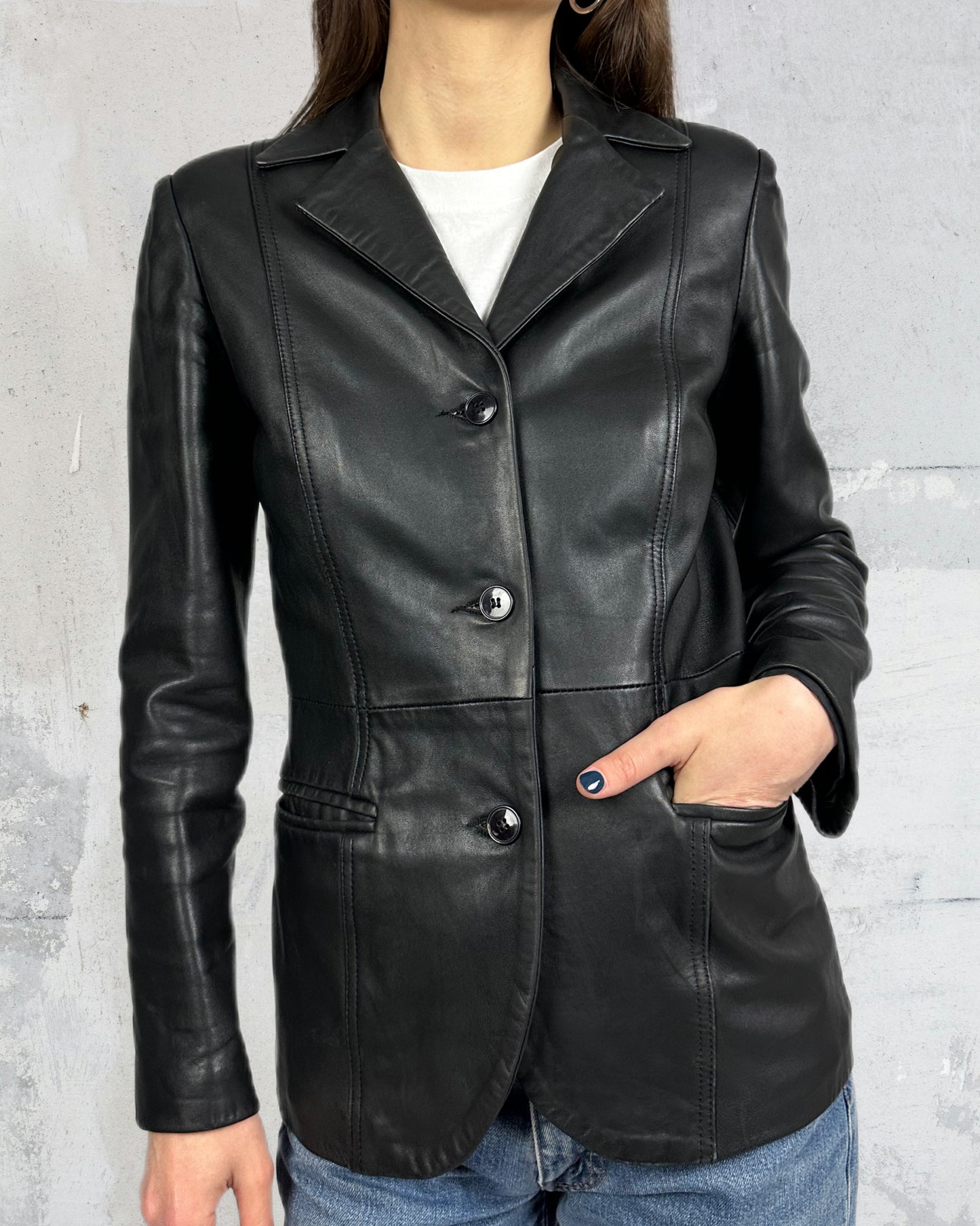 Blazer in vera pelle