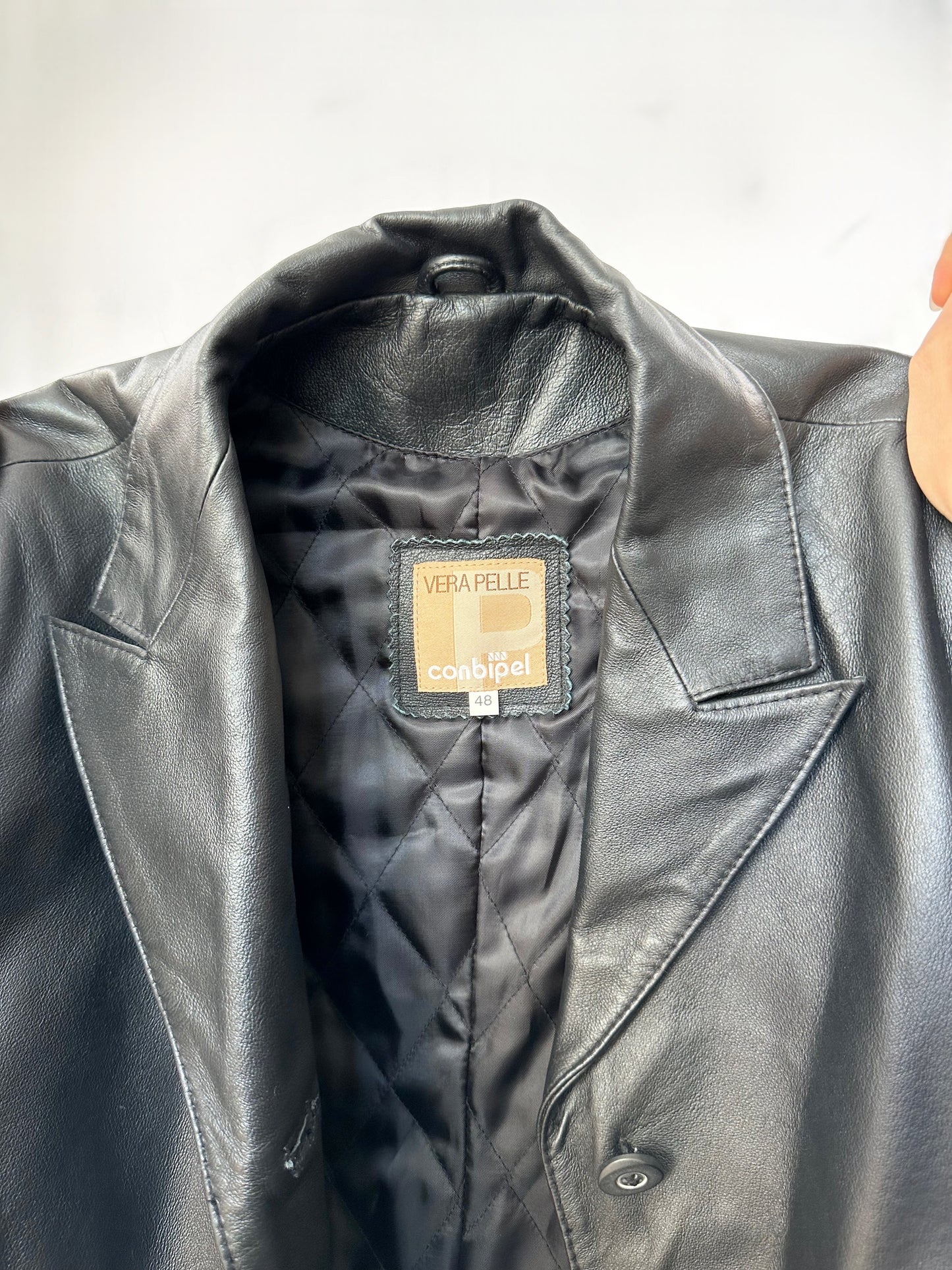 Trench minimal in vera pelle