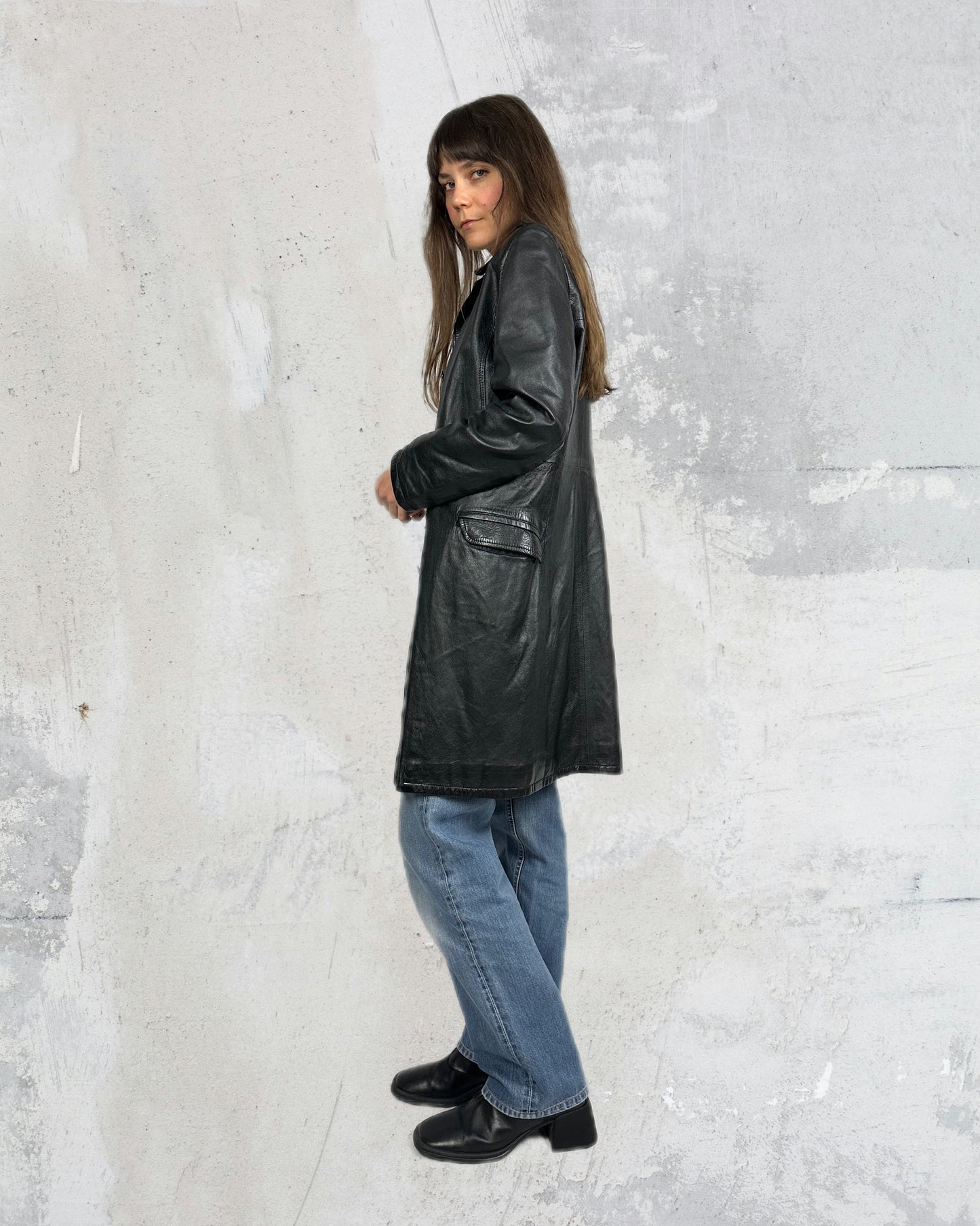 Trench in vera pelle