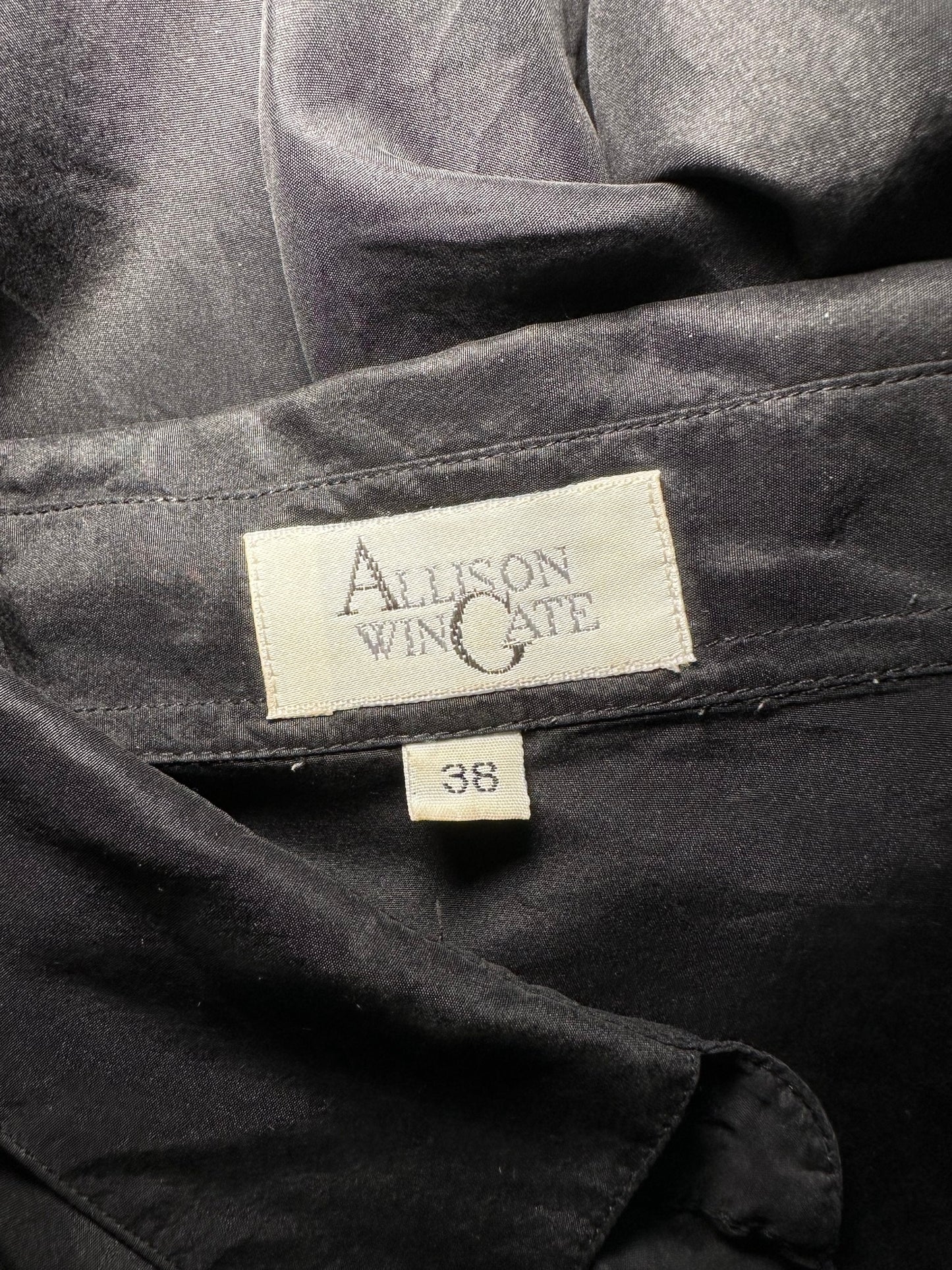 Camicia basic in pura seta nera