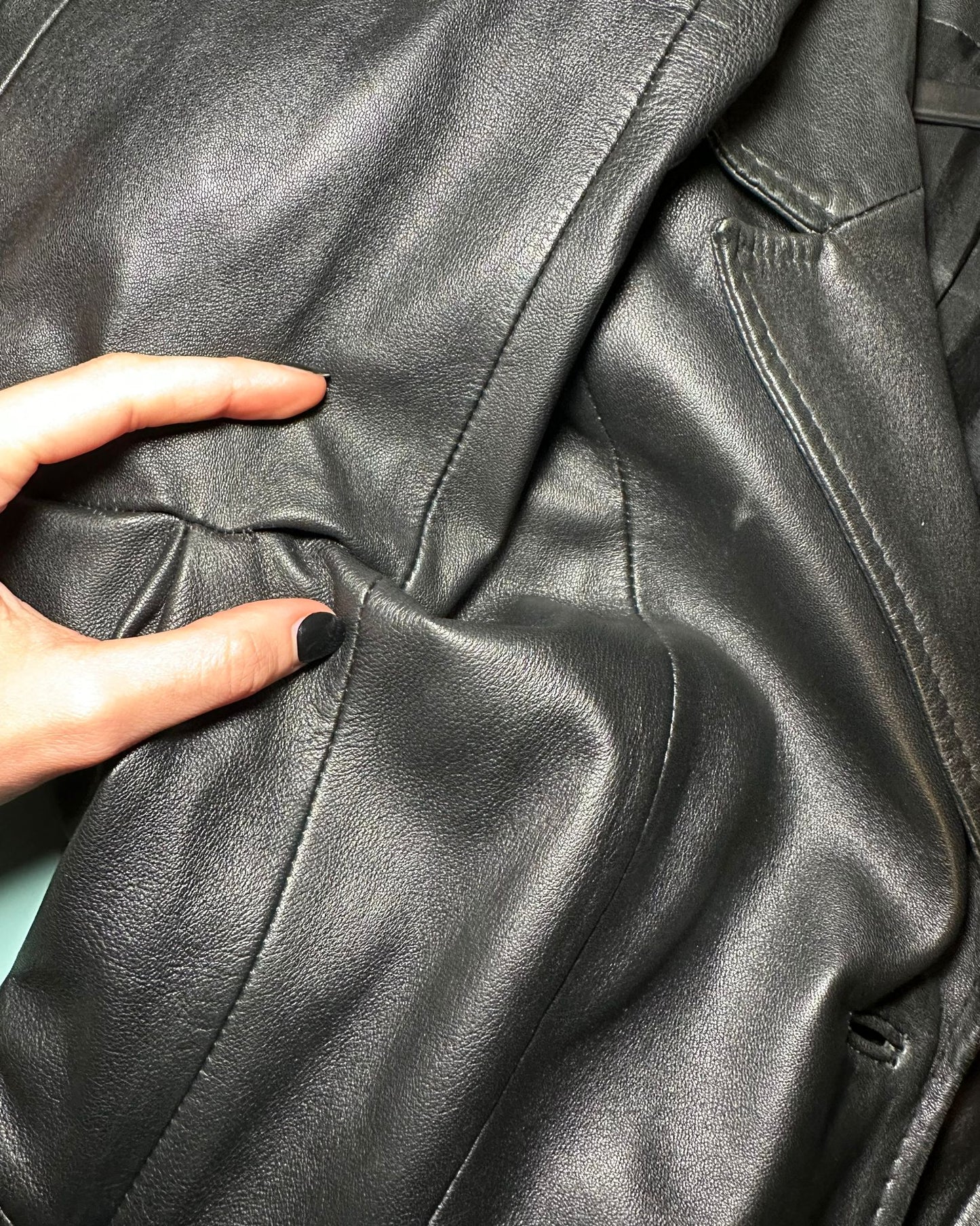 Trench in vera pelle (con piccolo difetto)