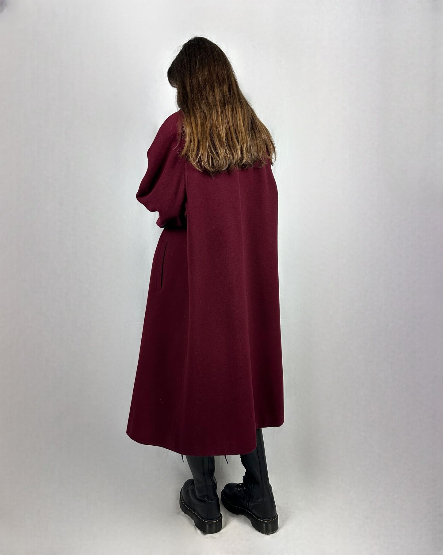 Cappotto vinaccia in lana