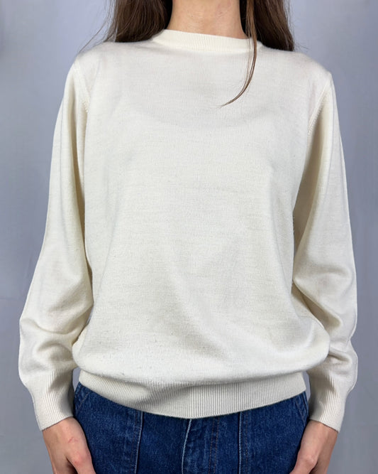 Maglioncino panna in misto lana