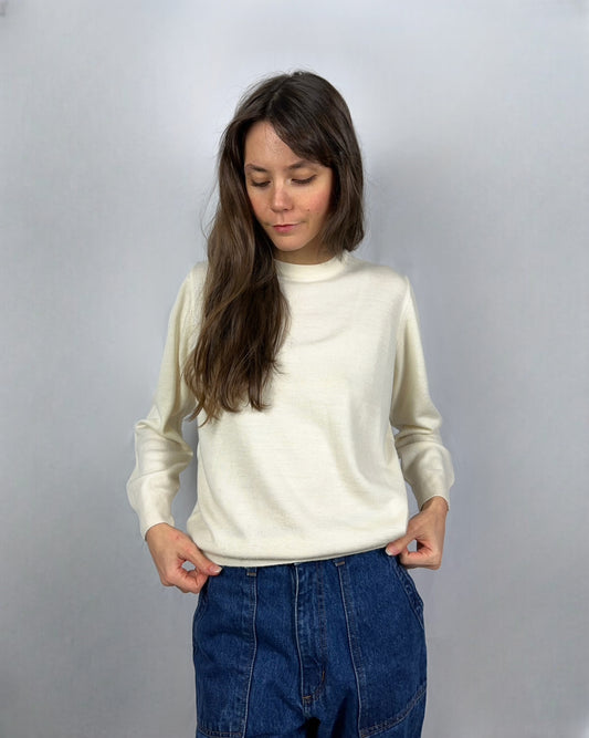 Maglioncino panna in misto lana