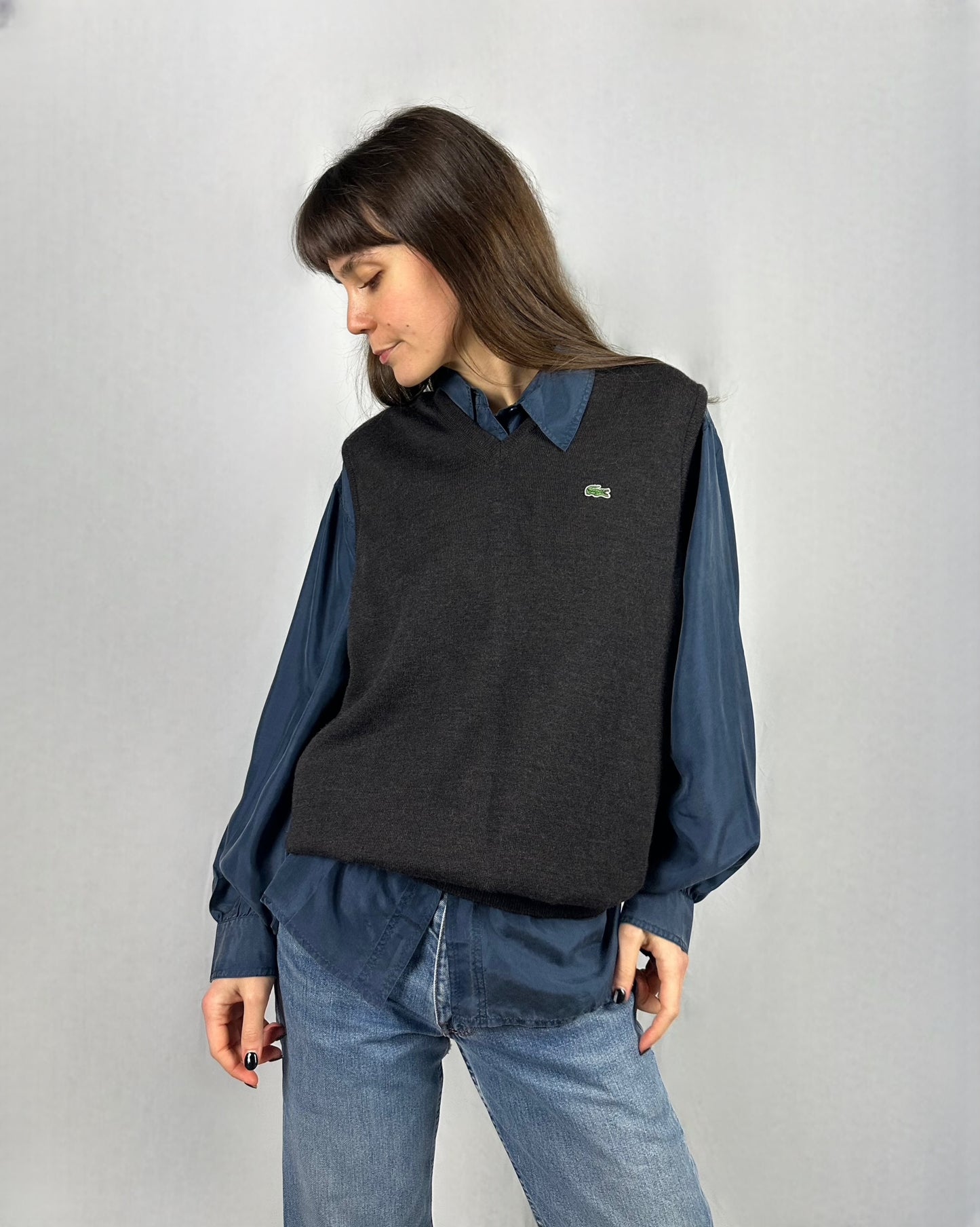 Gilet Lacoste in pura lana vergine
