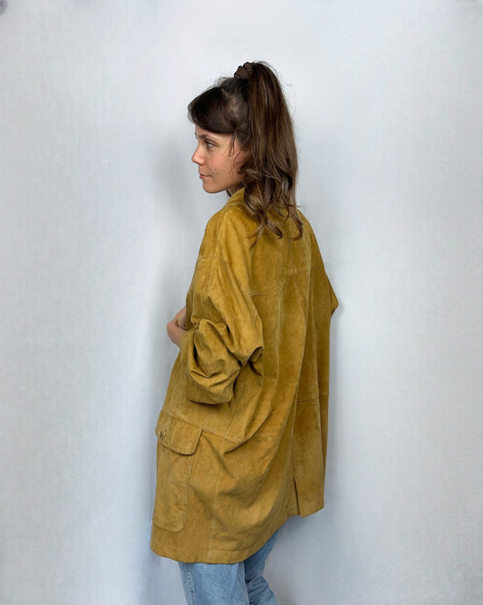 Giacca in suede caramello