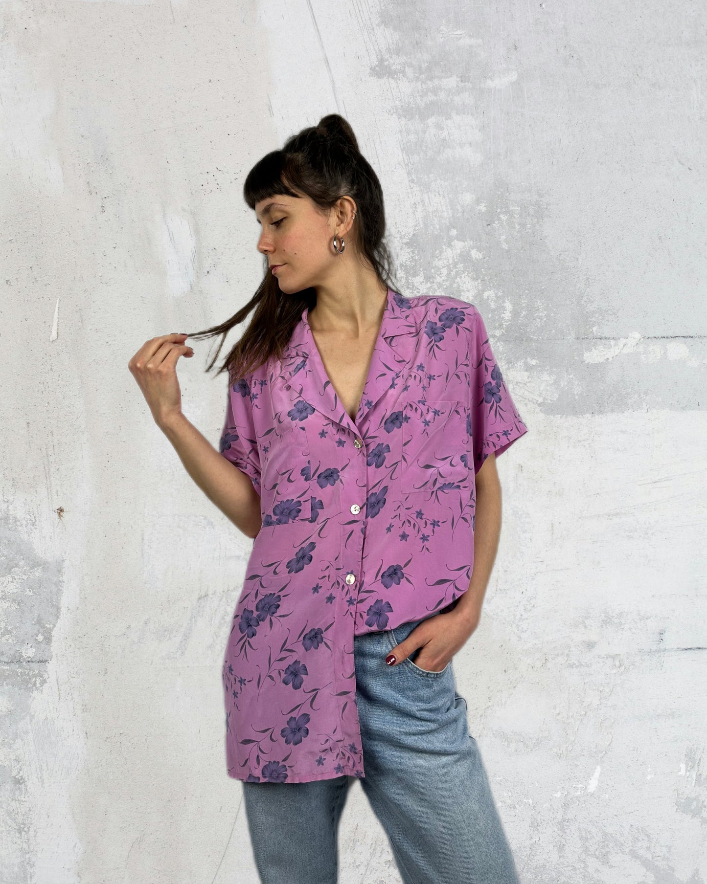 Camicia vintage in pura seta