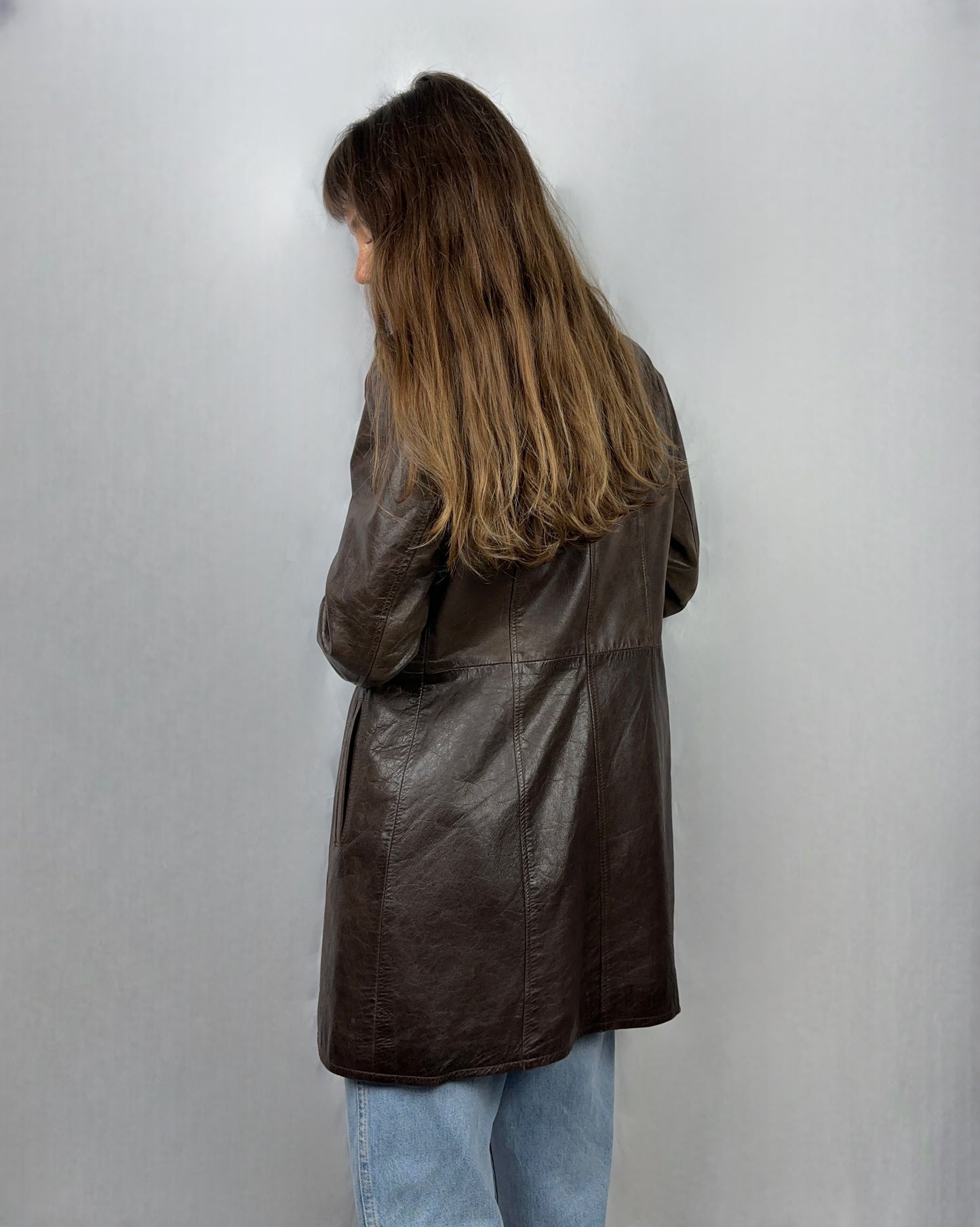 Trench in vera pelle brown
