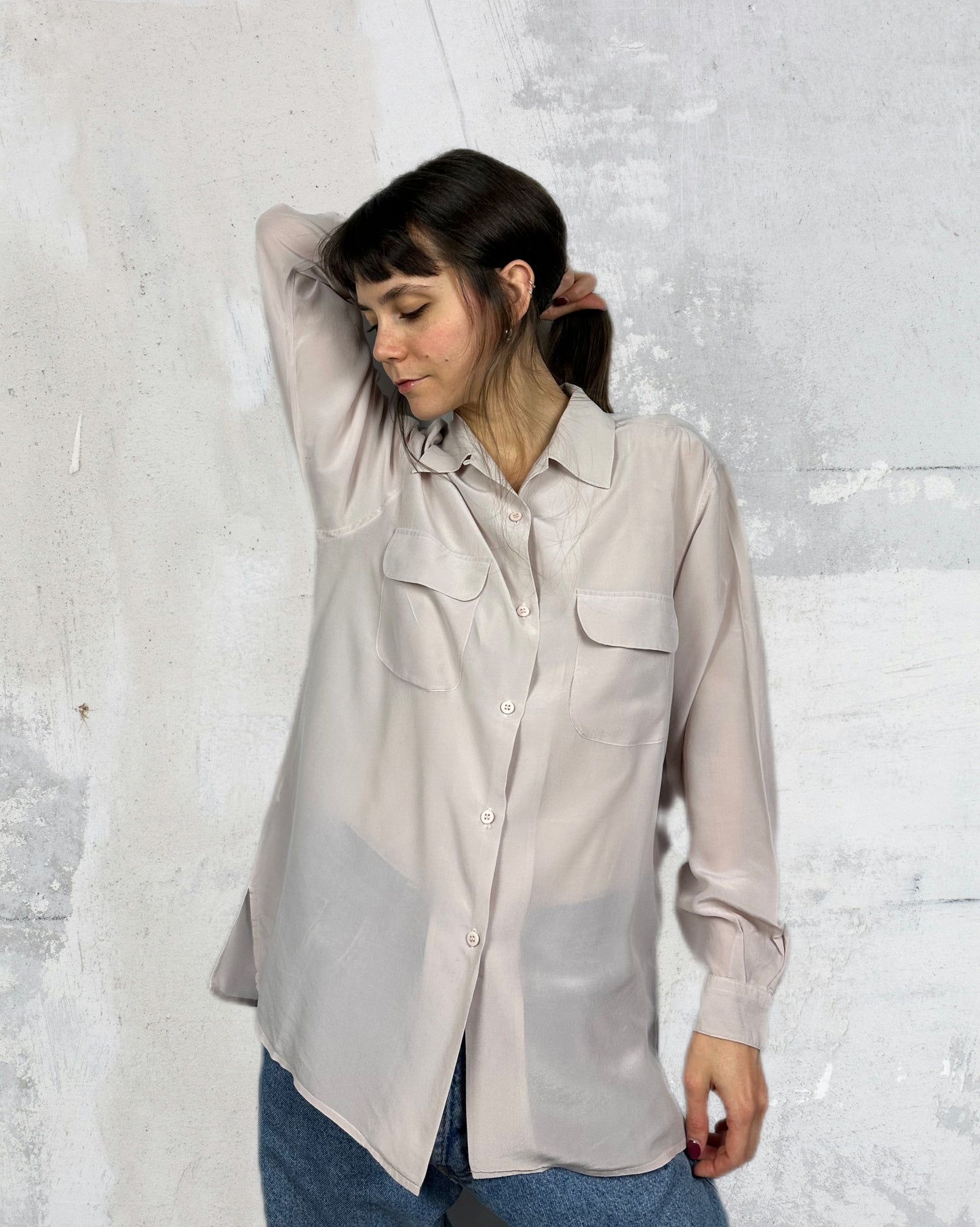 Camicia easy in pura seta