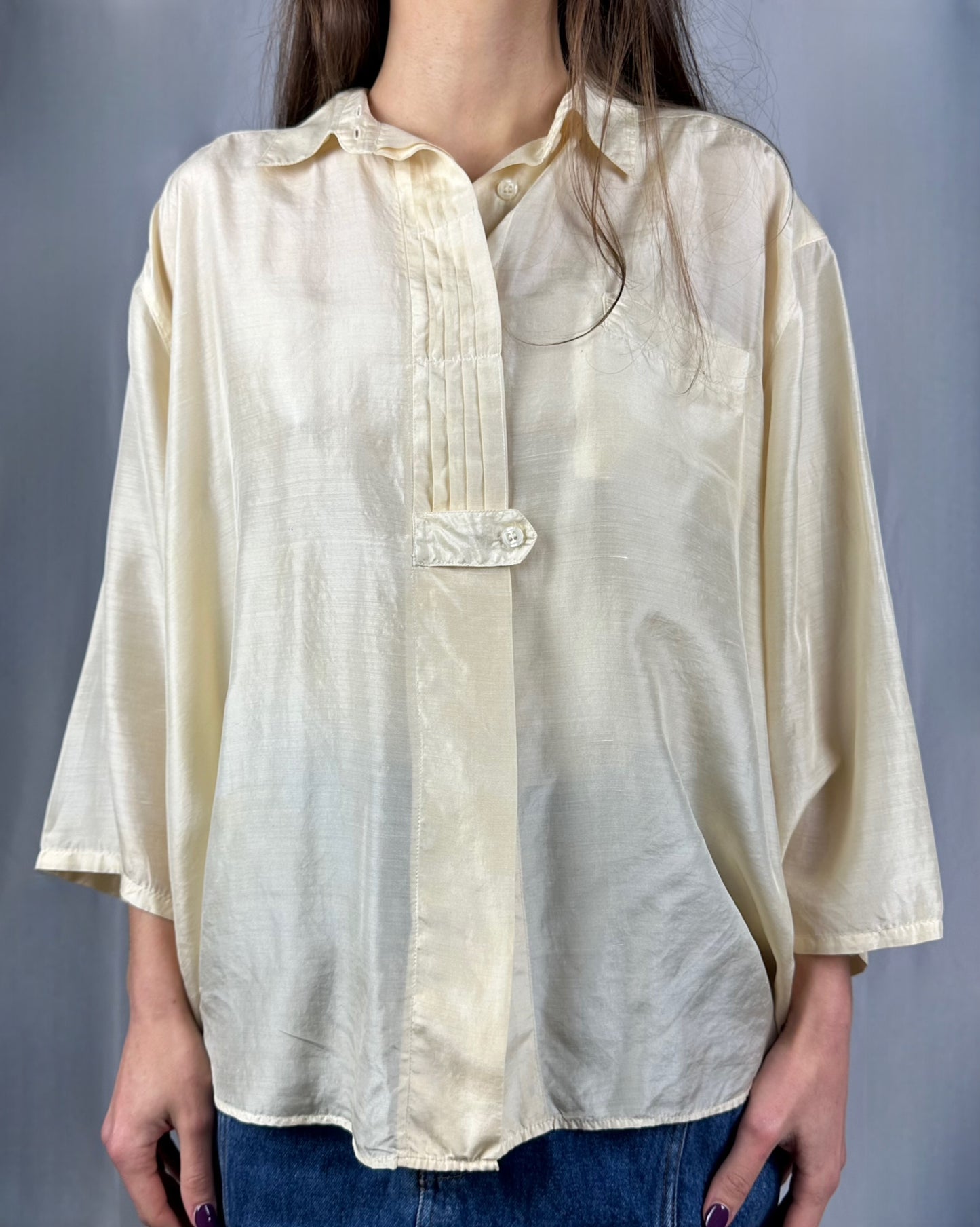 Camicia in pura seta mezza manica