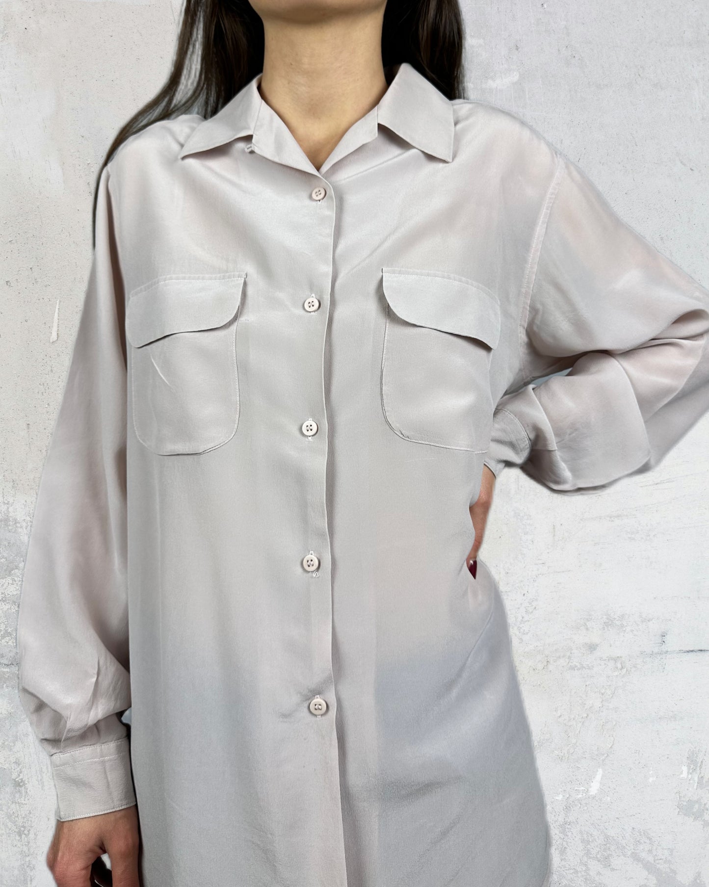 Camicia easy in pura seta