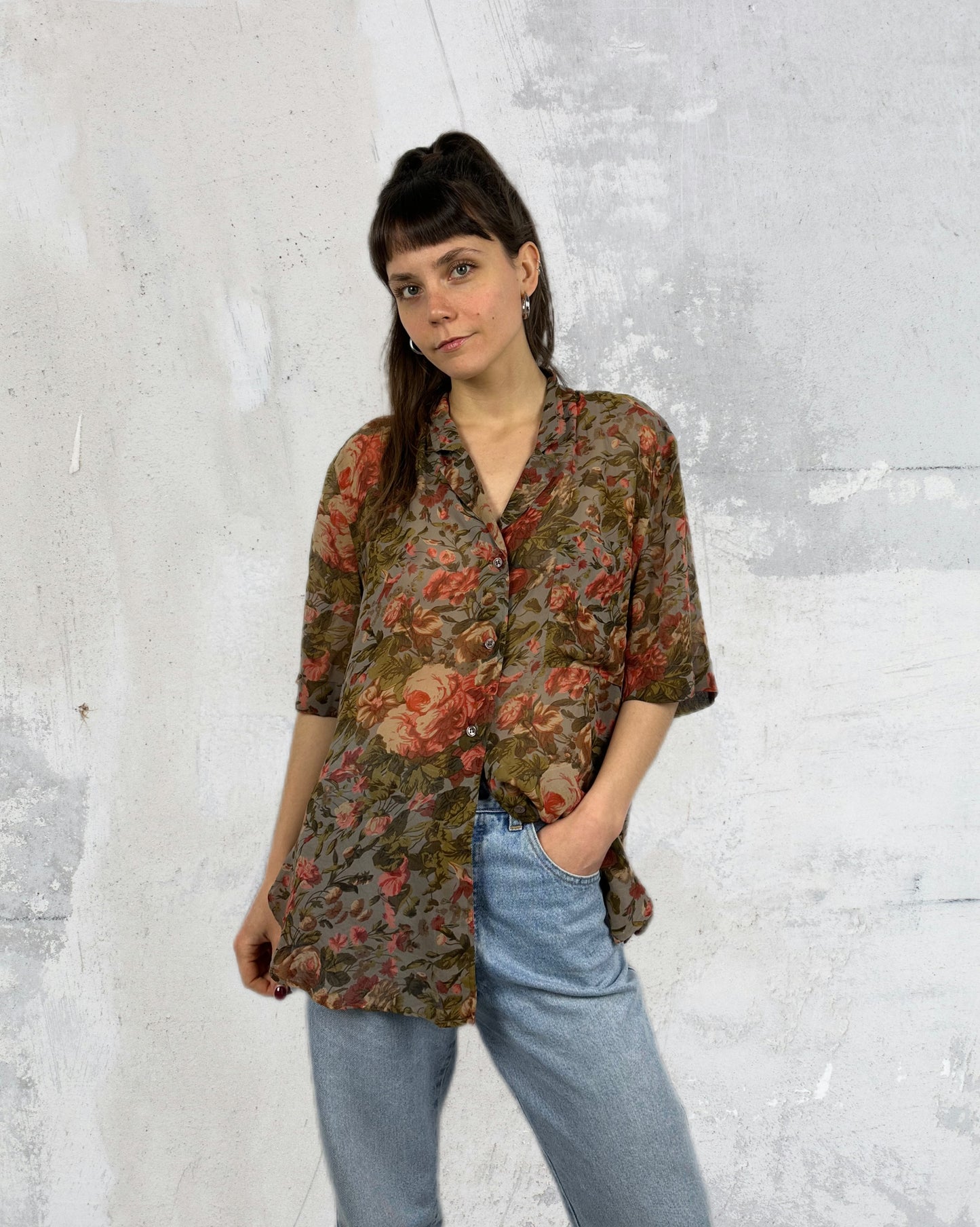 Camicia trasparente in pura seta