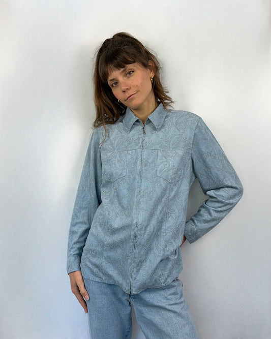 Camicia pastello con cerniera