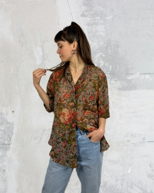 Camicia trasparente in pura seta