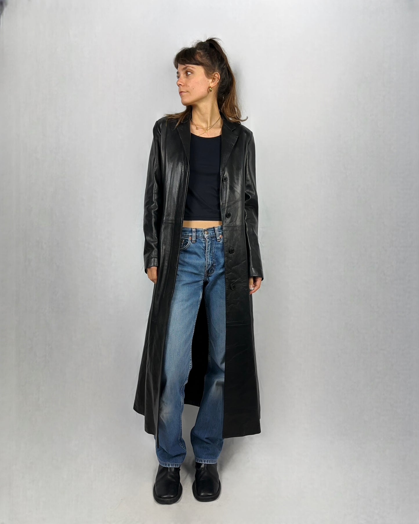 Trench lunghissimo RUFFO in vera pelle