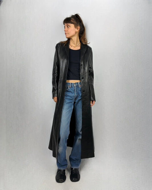 Trench lunghissimo RUFFO in vera pelle