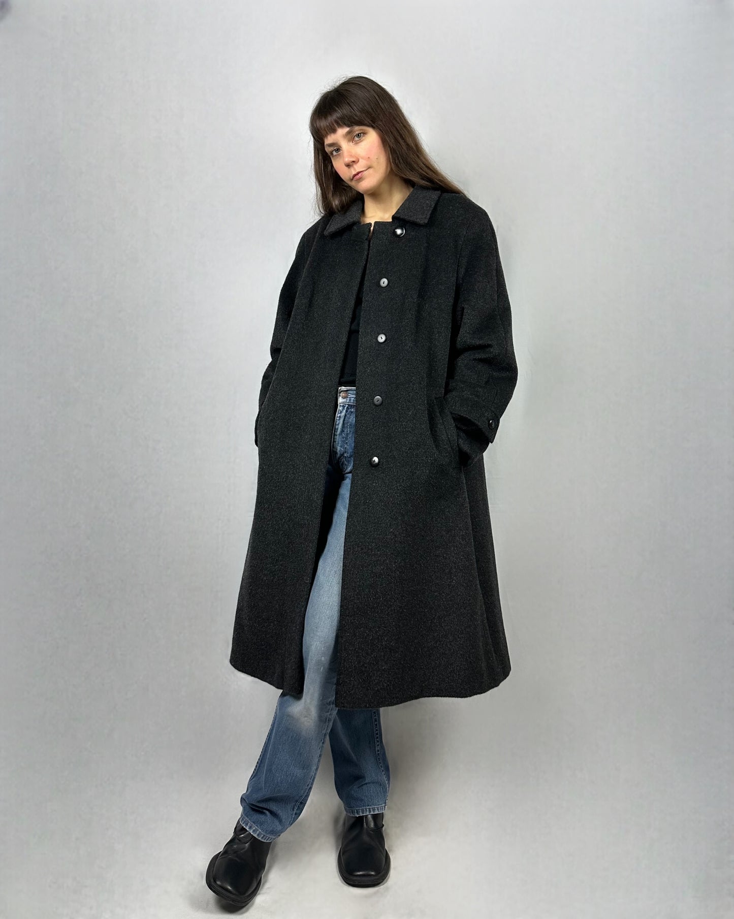 Cappotto in alpaca e mohair