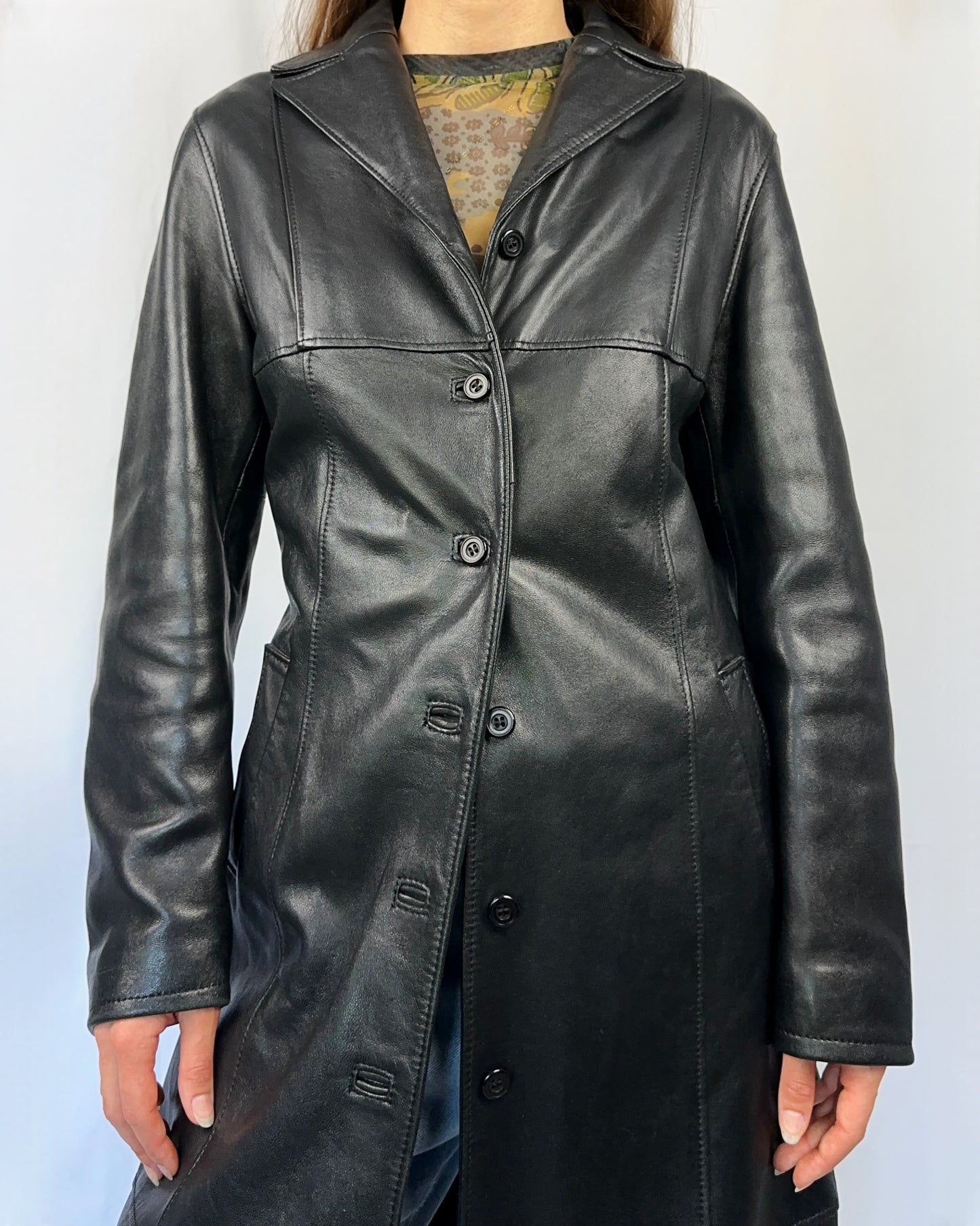 Trench minimal in vera pelle