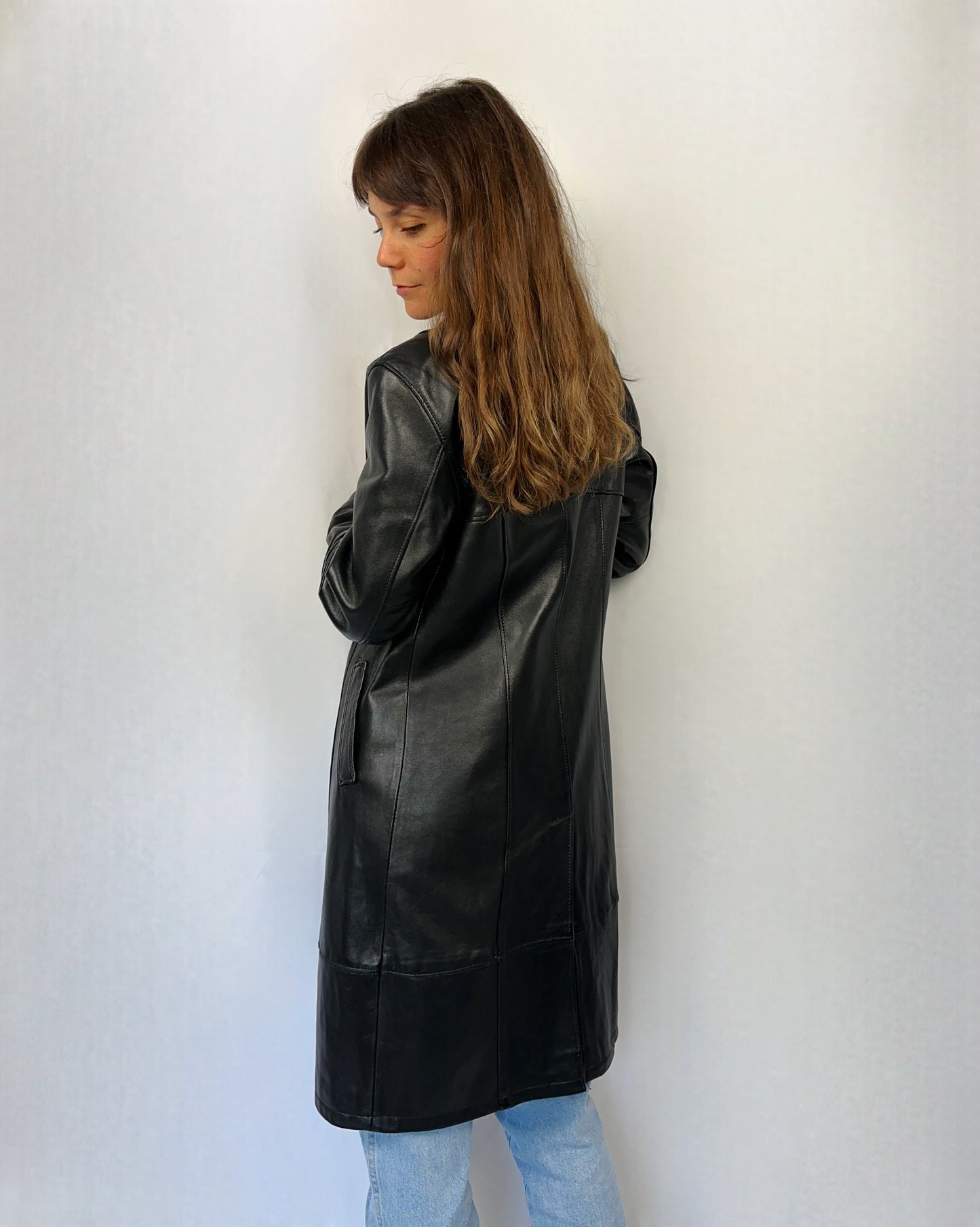 Trench minimal in vera pelle