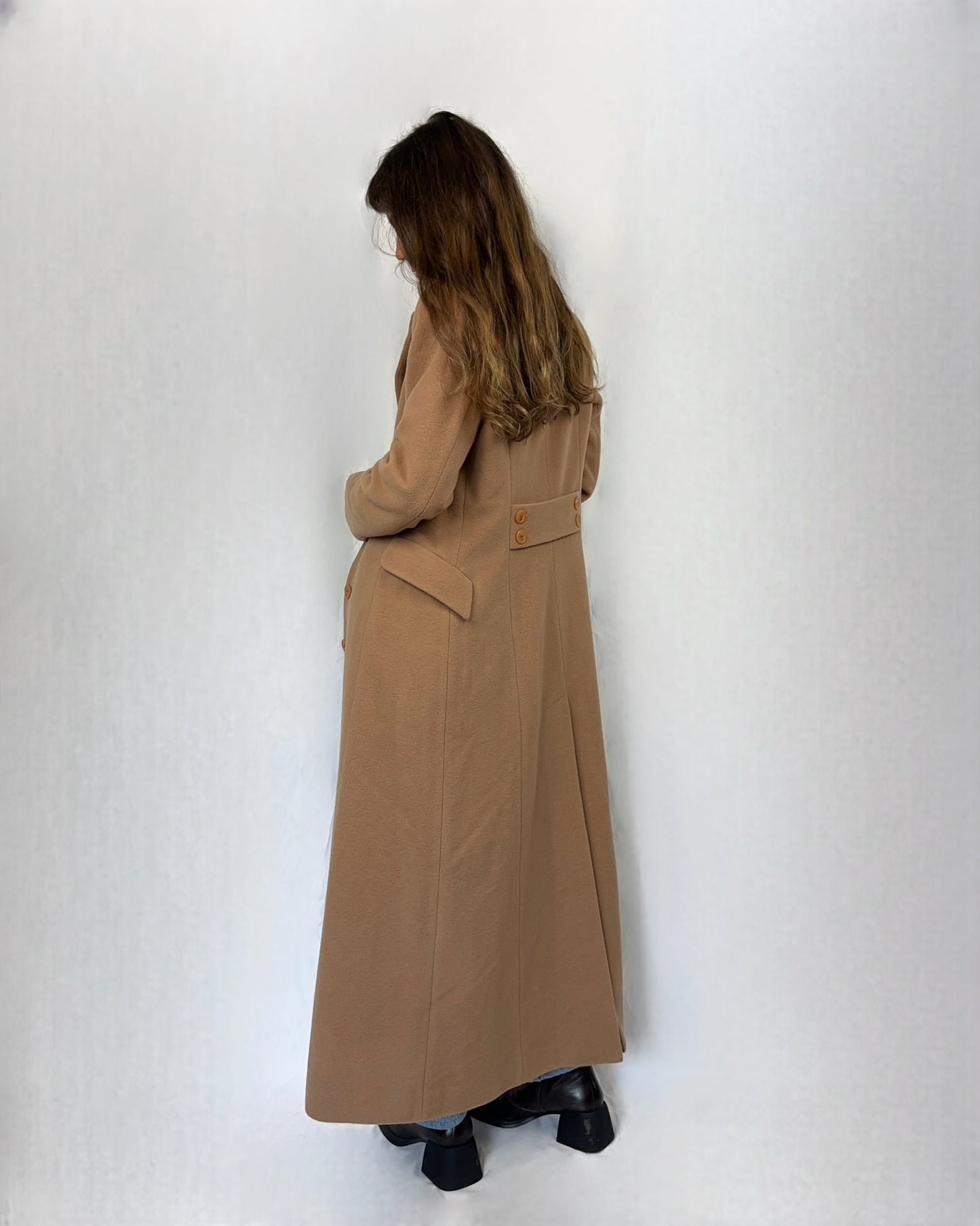 Cappotto lunghissimo in lana e cashmere