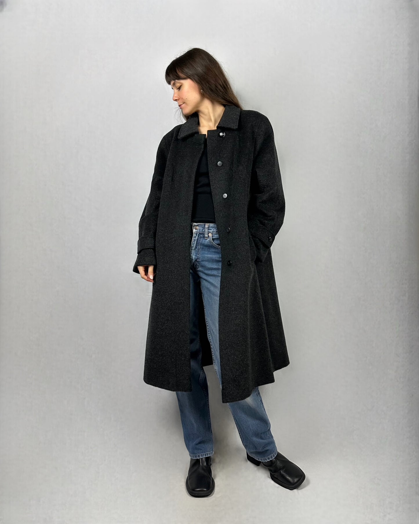 Cappotto in alpaca e mohair