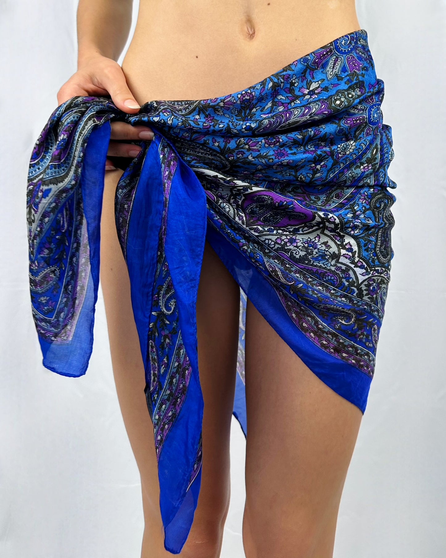 Foulard in pura seta blu