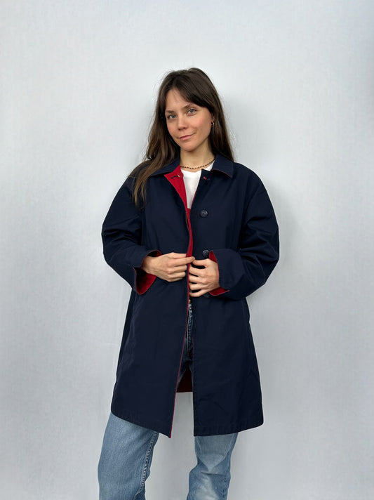 Trench double-face blu/rosso