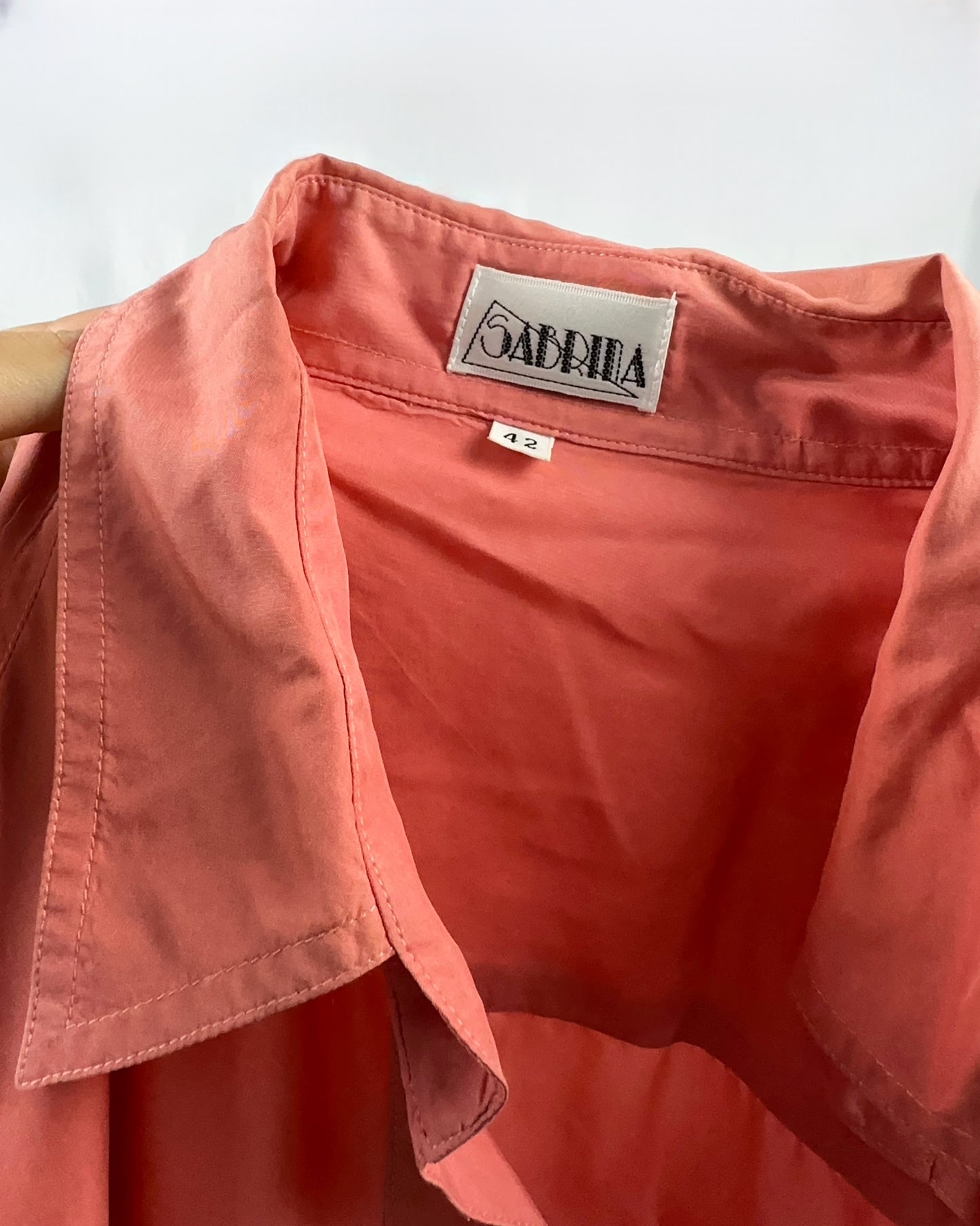 Camicia salmone in pura seta