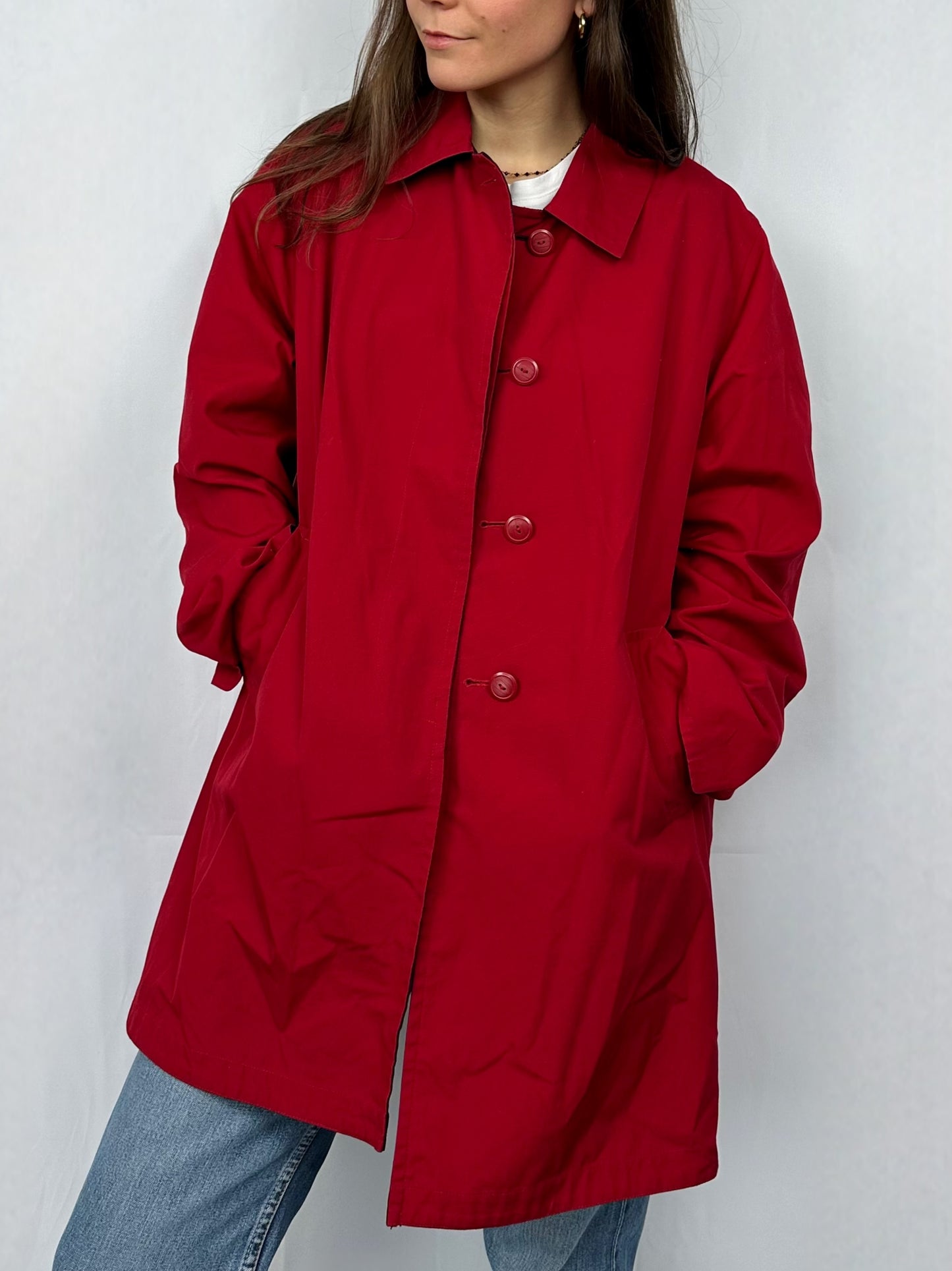 Trench double-face blu/rosso