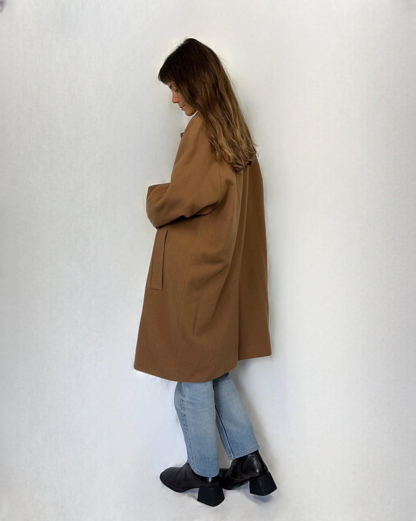 Cappotto beige in pura lana vergine