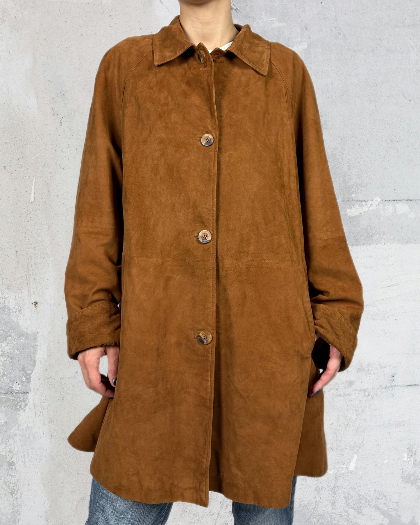 Suede trench