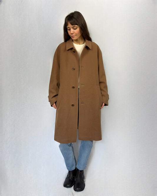 Cappotto beige in pura lana vergine