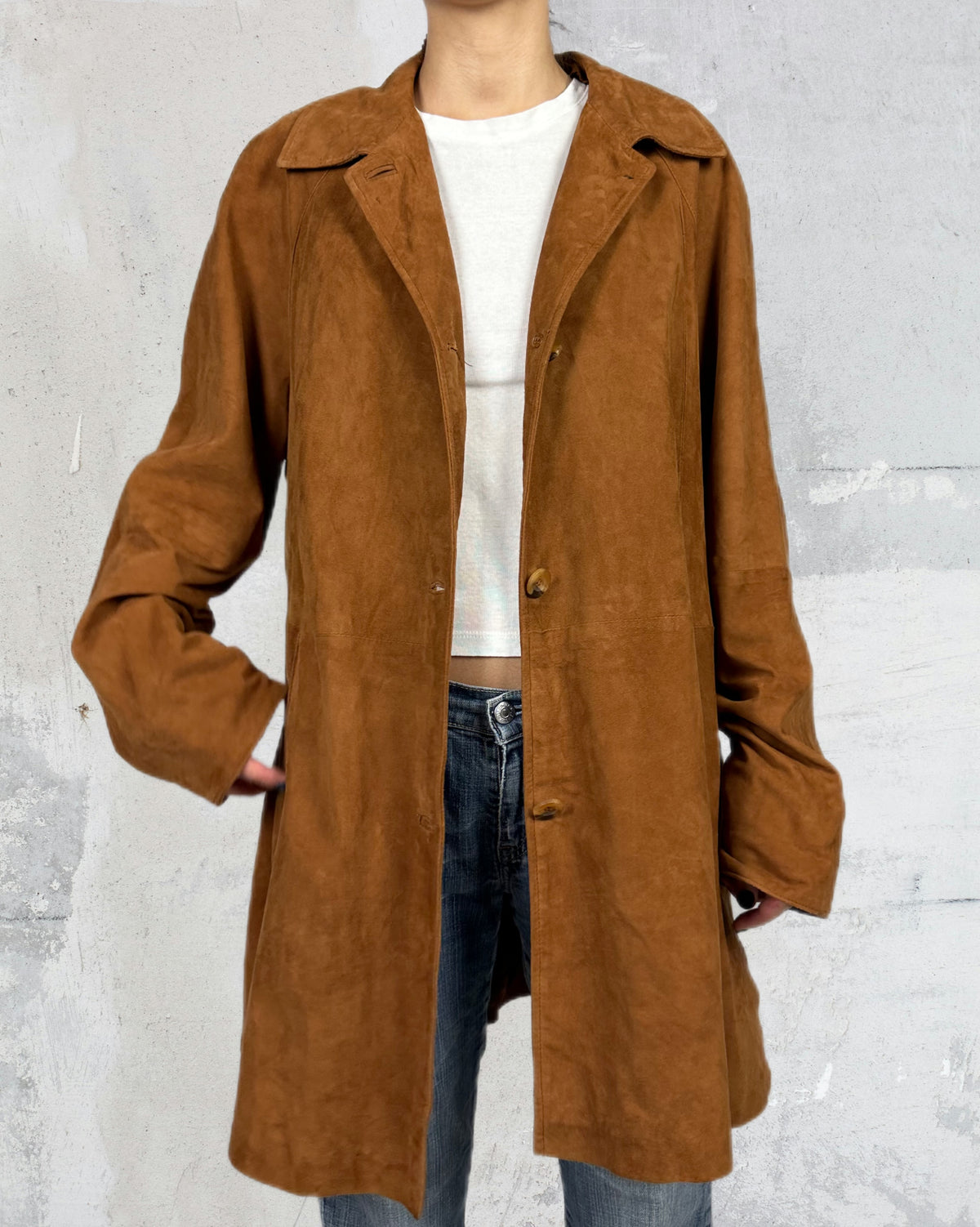 Suede trench