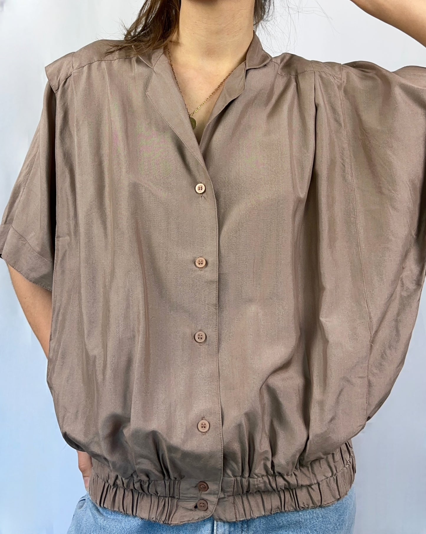 Camicia bomberina in pura seta Golden Gate