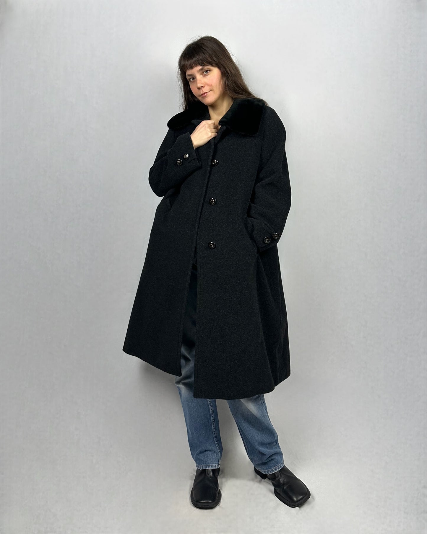 Cappotto con pelliccia rimovibile