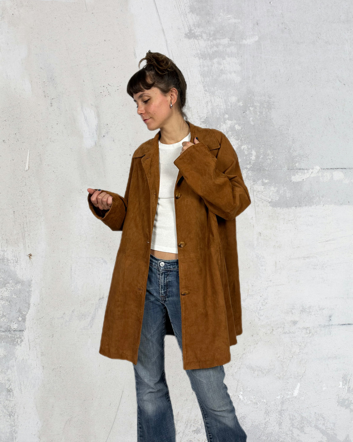 Suede trench