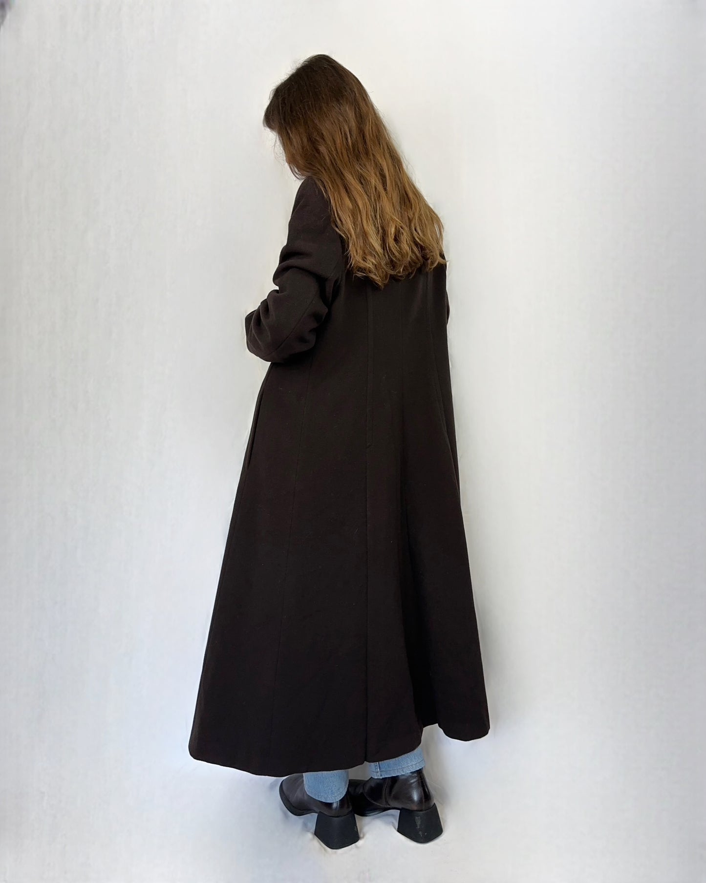 Cappotto cioccolato in lana e cashmere